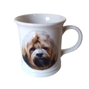 XPRES Lhasa Apso Coffee Mug 3D White Vintage 1999 Dog Portrait Ceramic